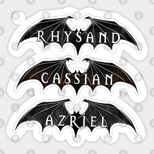 Rhysand, Cassian, Azriel Wingspan Sticker by harjotkaursaini